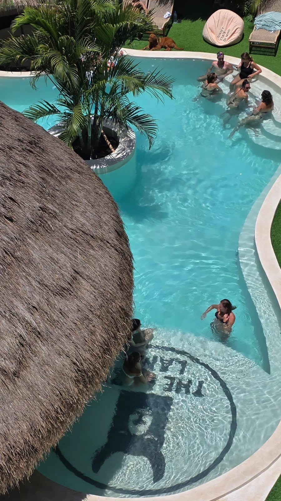 The original lagoon pool with the lama tiled on the bottom
